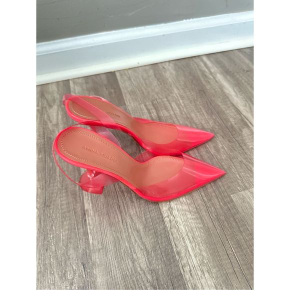 AMINA MUADDI HOLLI GLASS SLING FLUO PINK PVC $780 - Picture 7 of 10